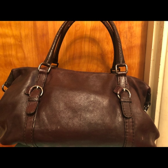 Purple leather satchel - Picture 2 of 10